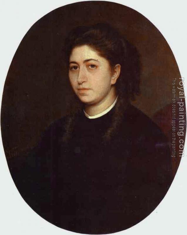 Ivan Nikolaevich Kramskoy : Portrait of a Young Woman Dressed in Black Velvet